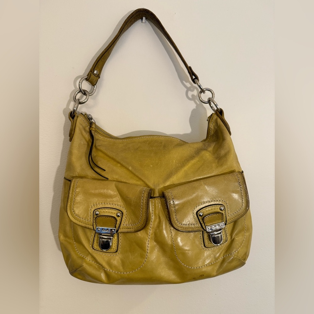 Coach Poppy Avery Leather Swing Hobo Green Bag